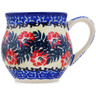 Polish Pottery Bubble Mug 8 oz Red Wreath