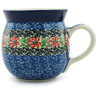 Polish Pottery Bubble Mug 8 oz Red Zinnia