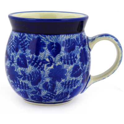 Polish Pottery Bubble Mug 8 oz Sapphire Garden