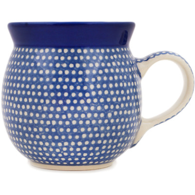 Polish Pottery Bubble Mug 8 oz Slate Blue Dots UNIKAT