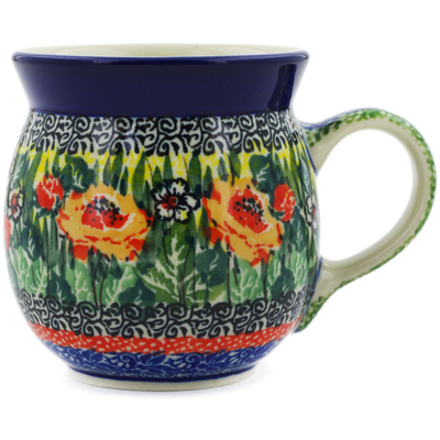 Polish Pottery Bubble Mug 8 oz Splendid Morning Glow UNIKAT