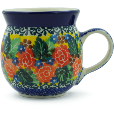 Polish Pottery Bubble Mug 8 oz Spring Carnations UNIKAT