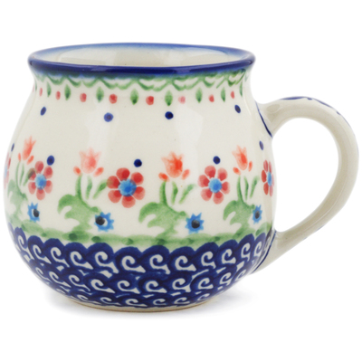 Polish Pottery Bubble Mug 8 oz Spring Flowers