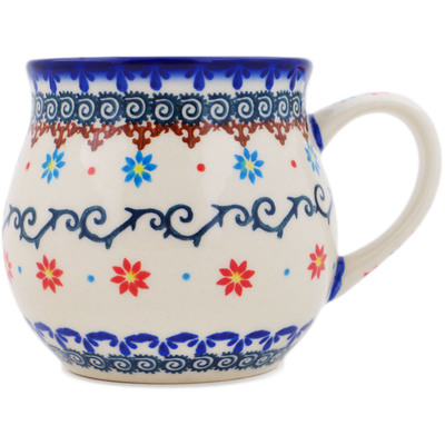 Polish Pottery Bubble Mug 8 oz Sunflower Dance
