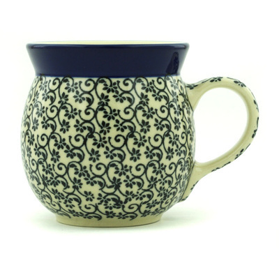 Polish Pottery Bubble Mug 8 oz Swirling Vine