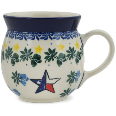Polish Pottery Bubble Mug 8 oz Texas Blue Bonnets