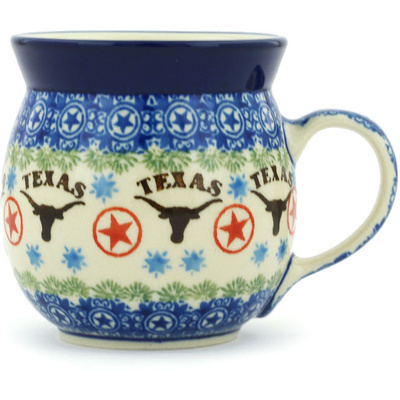 Polish Pottery Bubble Mug 8 oz Texas State
