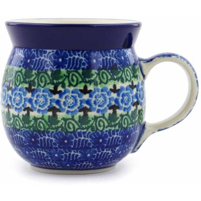 Polish Pottery Bubble Mug 8 oz Tranquility Blue