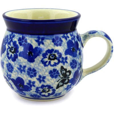 Polish Pottery Bubble Mug 8 oz True Blue Calico