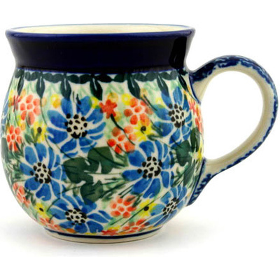 Polish Pottery Bubble Mug 8 oz Vibrant Daisy UNIKAT