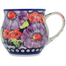 Polish Pottery Bubble Mug 8 oz Violet Days UNIKAT