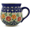Polish Pottery Bubble Mug 8 oz Wave Of Flowers