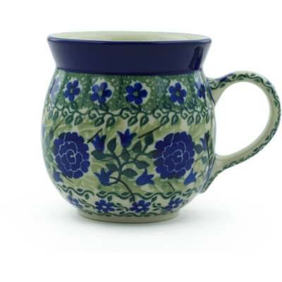 Polish Pottery Bubble Mug 8 oz Wild Roses Lattice UNIKAT