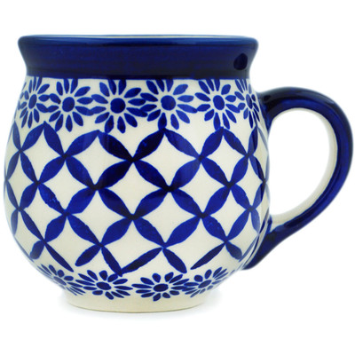 Polish Pottery Bubble Mug 8 oz Winter Mornings UNIKAT
