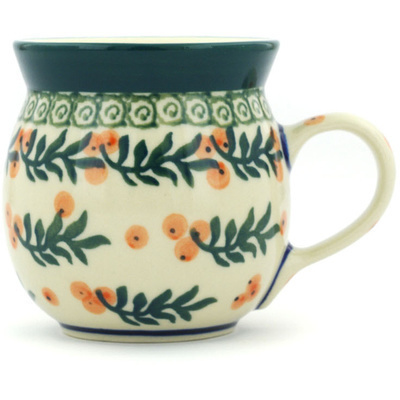 Polish Pottery Bubble Mug 8 oz Yellow Berries