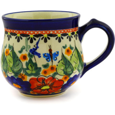 Polish Pottery Bubble Mug Small Spring Splendor UNIKAT