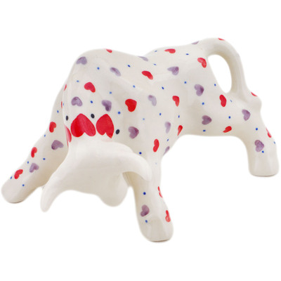 Polish Pottery Bull Figurine 6&quot; Love All Around