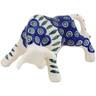 Polish Pottery Bull Figurine 6&quot; Peacock Leaves