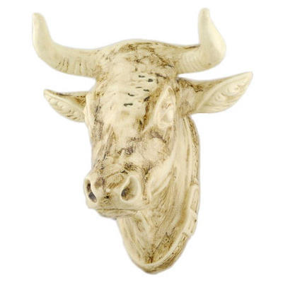 Polish Pottery Bull Head Wall Mount 12&quot;