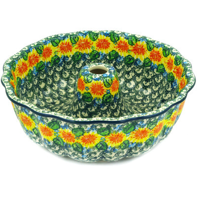Polish Pottery bundt cake Marigold Chain UNIKAT