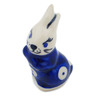 Polish Pottery Bunny Figurine 1&quot; Blue Eyed Beauty