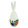 faience Bunny Figurine 10&quot; Blooming Roses