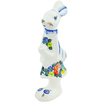 faience Bunny Figurine 10&quot; Spring Posy