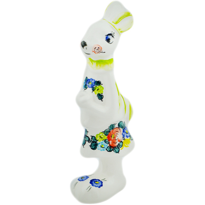 faience Bunny Figurine 10&quot; Spring Posy