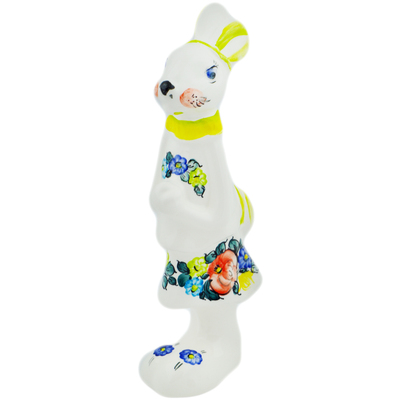 faience Bunny Figurine 10&quot; Spring Posy