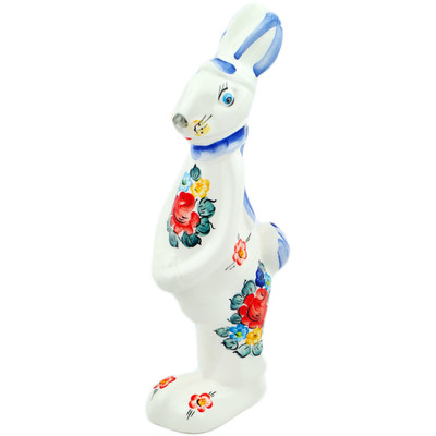 Faience Bunny Figurine 11&quot; Little Flower Patch