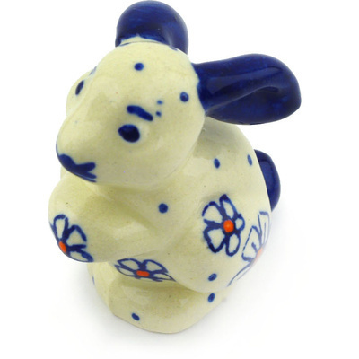 Polish Pottery Bunny Figurine 2&quot;