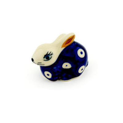 Polish Pottery Bunny Figurine 2&quot;