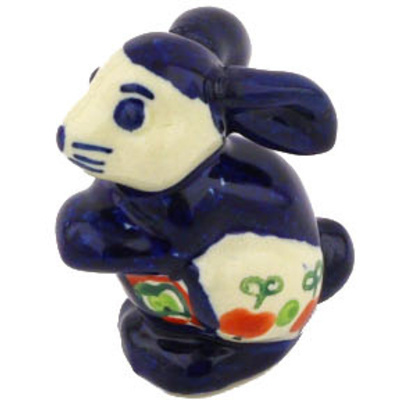 Polish Pottery Bunny Figurine 2&quot;