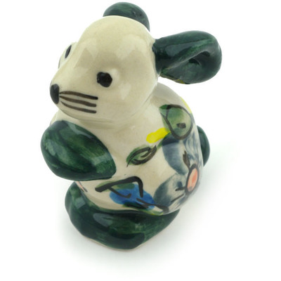 Polish Pottery Bunny Figurine 2&quot; Soft And Sweet UNIKAT
