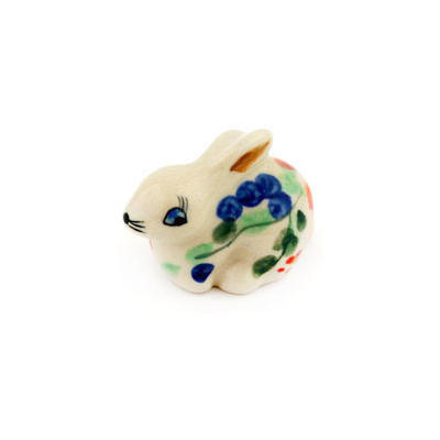 Polish Pottery Bunny Figurine 2&quot; UNIKAT
