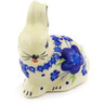 Polish Pottery Bunny Figurine 3&quot; Bleu-belle Fleur