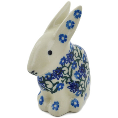 Polish Pottery Bunny Figurine 3&quot; Blissful Beauty