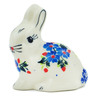 Polish Pottery Bunny Figurine 3&quot; Blue Bunches UNIKAT