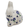 Polish Pottery Bunny Figurine 3&quot; Blue Bursts