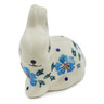 Polish Pottery Bunny Figurine 3" Blue Cornflower