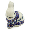 Polish Pottery Bunny Figurine 3" Blue Cress UNIKAT