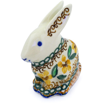 Polish Pottery Bunny Figurine 3&quot;
