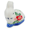 Polish Pottery Bunny Figurine 3" Hibiscus Splendor
