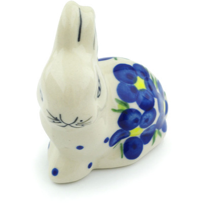 Polish Pottery Bunny Figurine 3&quot; Passion Poppy