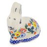 Polish Pottery Bunny Figurine 3&quot; Pastel Spring Wreath