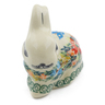 Polish Pottery Bunny Figurine 3&quot; Ring Of Flowers UNIKAT
