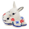 Polish Pottery Bunny Figurine 4&quot; Blue Eye Spring