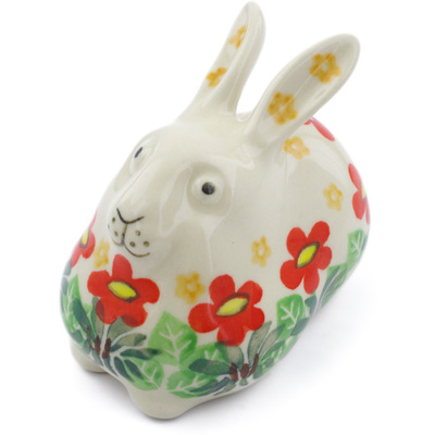 Polish Pottery Bunny Figurine 4&quot; Buenos Dias