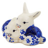 Polish Pottery Bunny Figurine 4&quot; Divine Cobalt UNIKAT