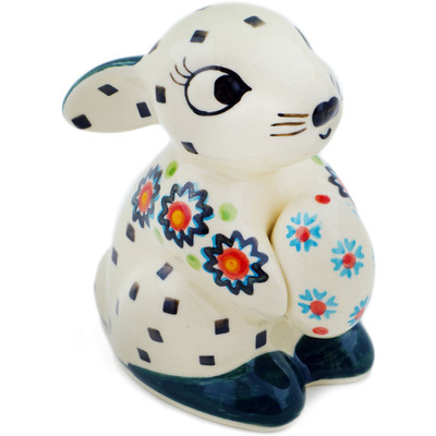 Polish Pottery Bunny Figurine 4&quot; Divine Simplicity UNIKAT